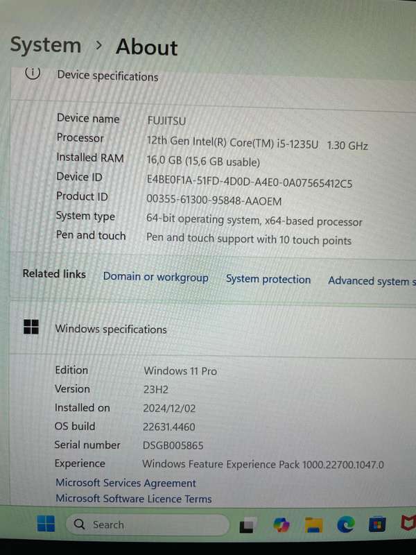 Fujitsu Stylistic Q7312 (12-in-1)- i5, 12th Gen - 16 GB RAM - 256 GB SSD