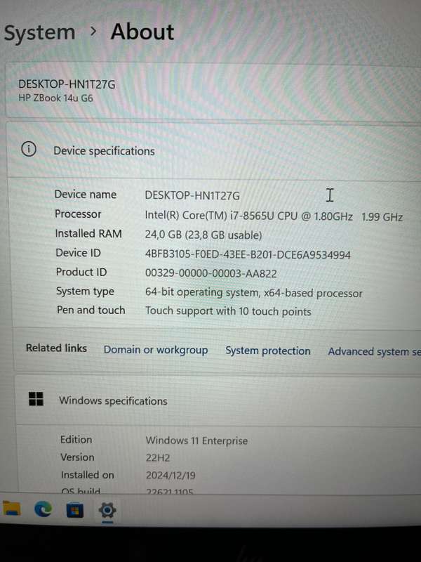 HP ZBook 14u G6 - i7 8th Gen - 24 GB RAM - 512 GB SSD