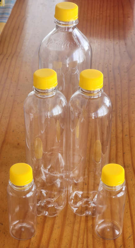 100 New empty plastic bottles