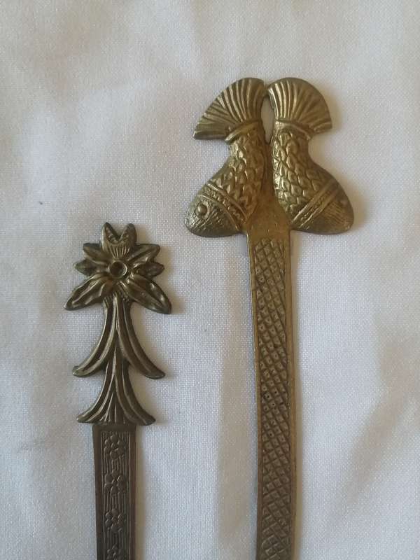Set of 2 Cast Brass Eastern Letter Openers