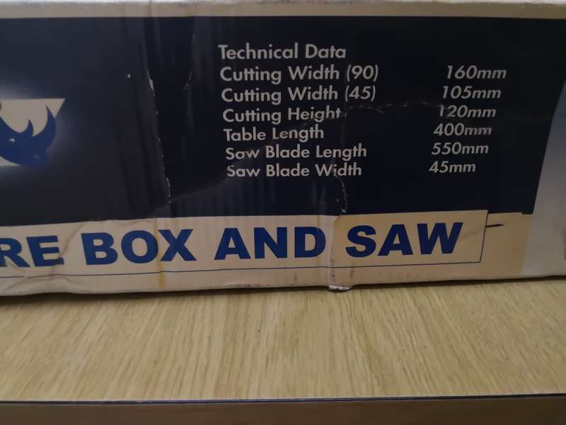 Topline Mitre Saw 550mm Precision Mitre Box Set, 11 Predefined Angles, Adjustable Depth