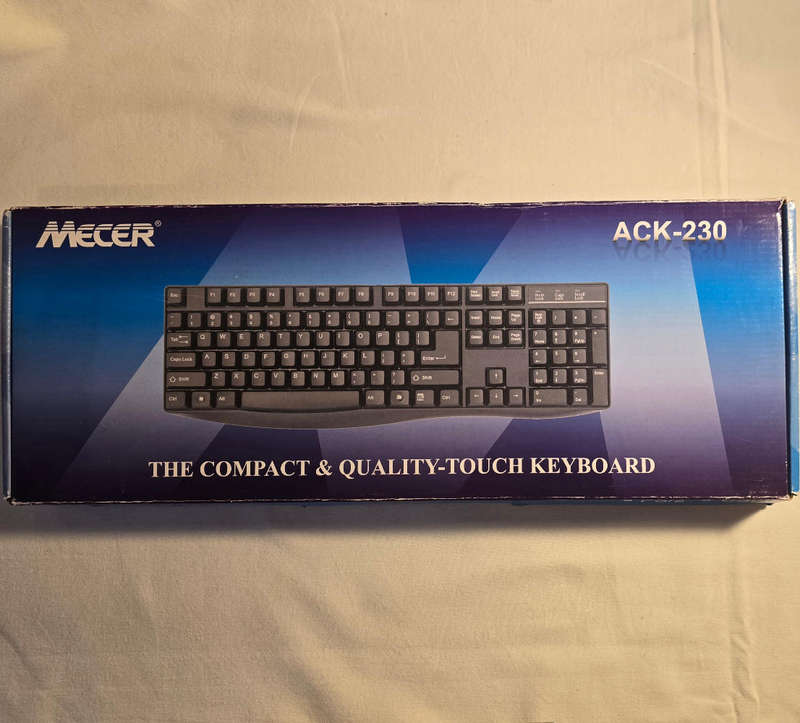 New MECER ACK-230 Compact Quality-TouchKeyboard - PS/2 + USB, 104/105/109 Keys