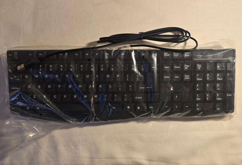 New MECER ACK-230 Compact Quality-TouchKeyboard - PS/2 + USB, 104/105/109 Keys