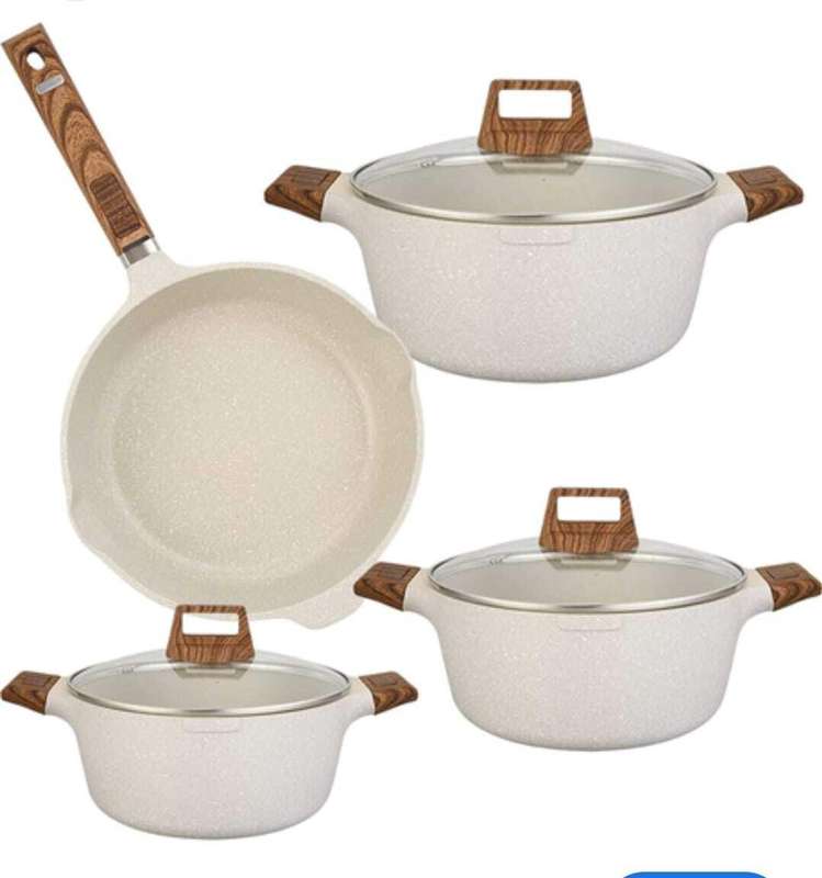 Generic 7pcs Non-stick Pot Pot Set with Lid 2 L capacity  (Stainless Steel, Non-stick, Induction Bot