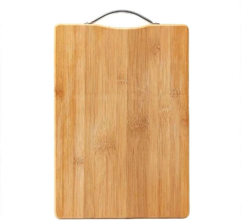 Serverware Chopping Board 32x22x1.8cm Bamboo With Metal Handle Wooden Cutting Board  (Brown Pack of