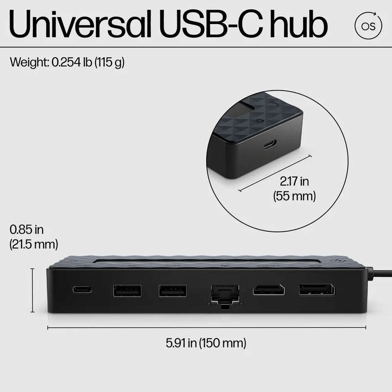 HP UNIVERSAL USB-C HUB AND LAPTOP CHARGER COMBO