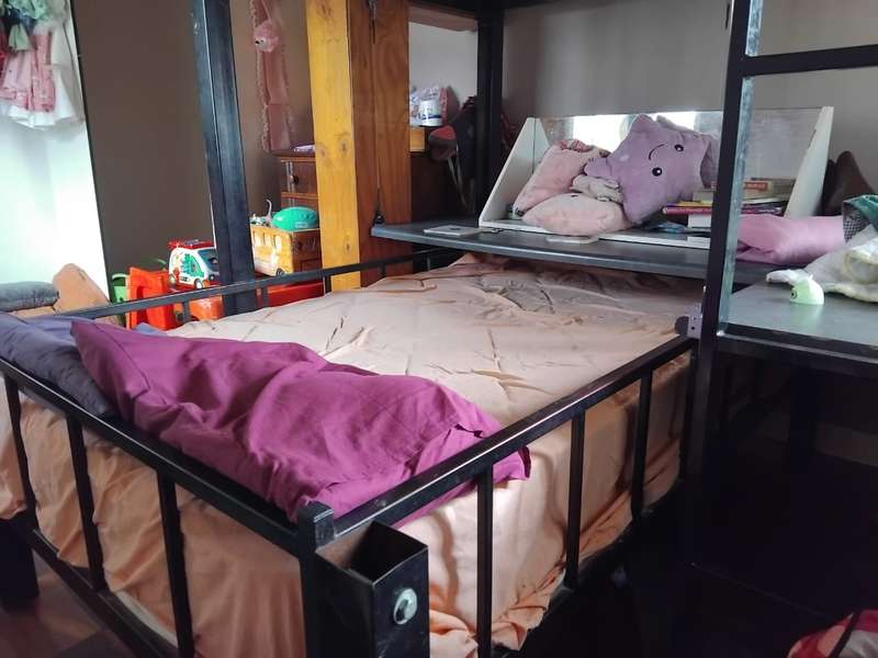 Handcrafted Sturdy Bunkbed with Desk