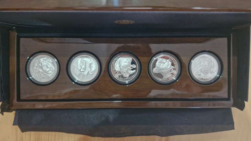 Big Five Series II Complete Prestige Set South Africa 5 x 1 OZ Silver