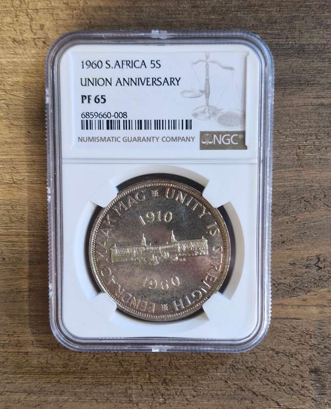 1960 South Africa 5 Shilling Union Anniversary (PF 65)