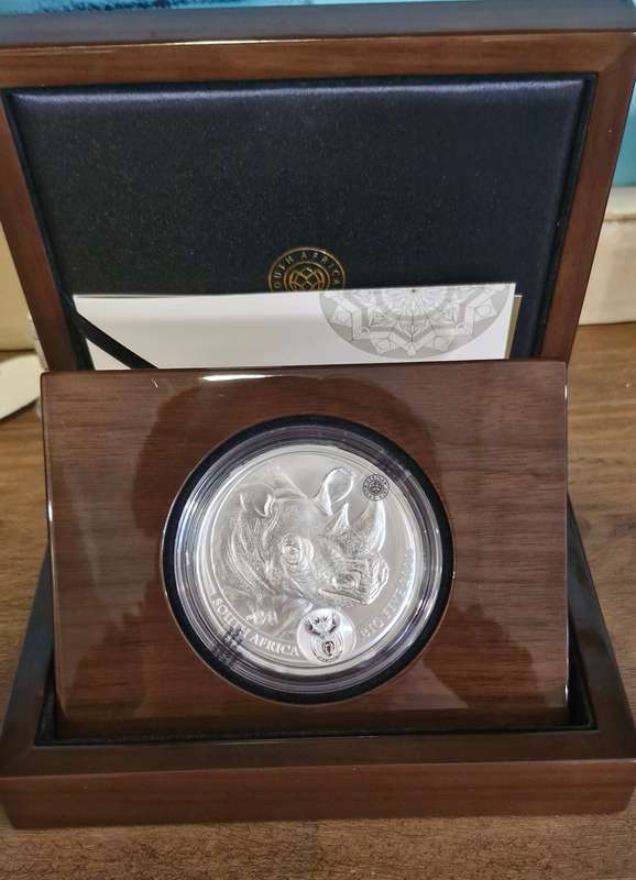 2022 Africa's Big Five - Rhino 5oz Fine Silver Brilliant Uncirculated