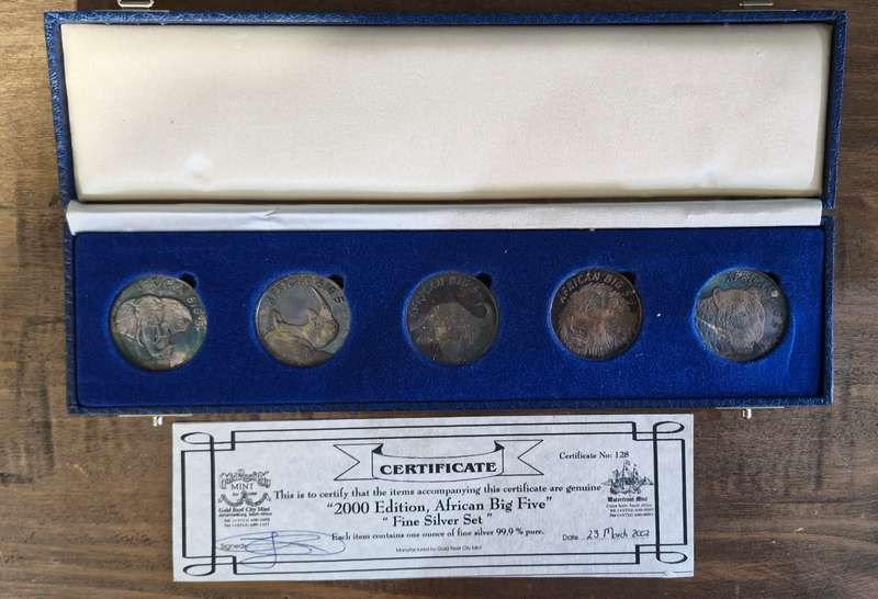 2000 Edition, African Big Five Fine Silver Set