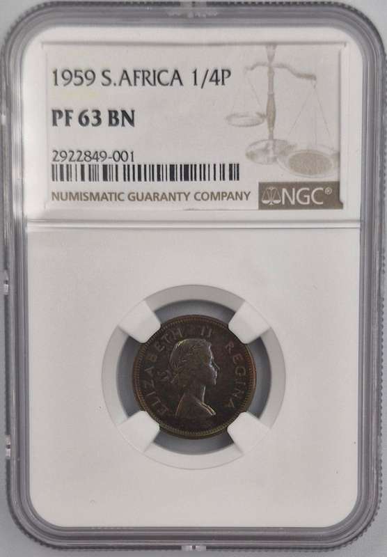 1959 South African 1/4 Penny (PF 63 BN)
