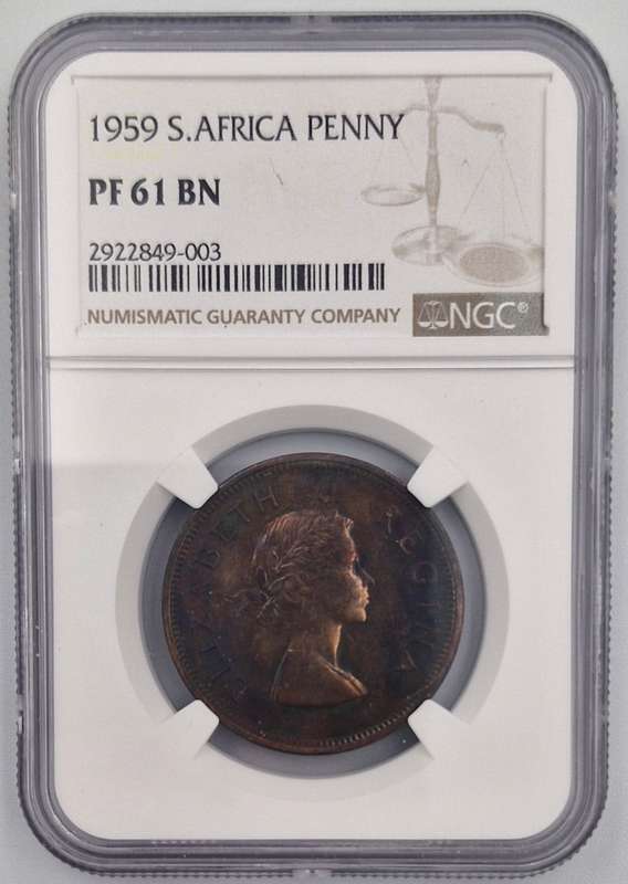 1959 South Africa Penny (PF 61 BN)