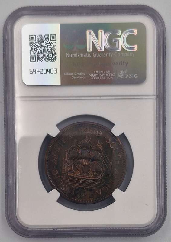 1959 South Africa Penny (PF 61 BN)