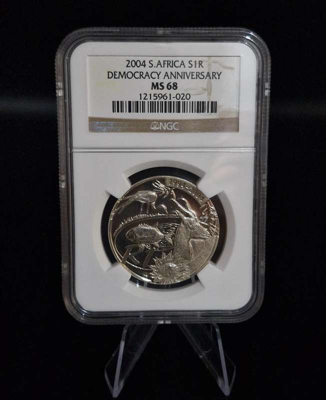 2004 South African Silver R1 DEMOCRACY ANNIVERSARY (MS 68)
