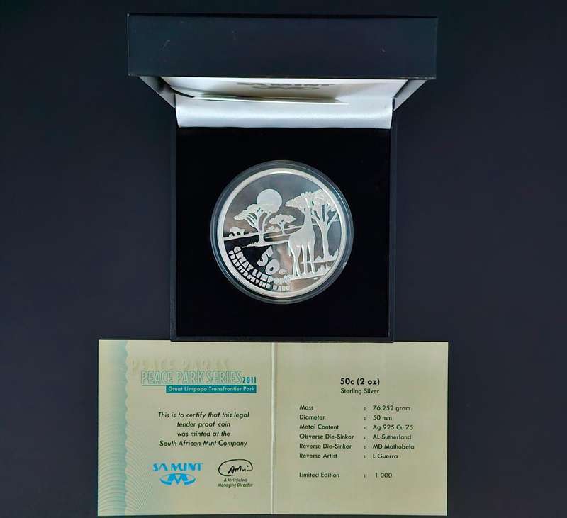 2011 Peace Parks Great Limpopo Transfrontier Park - 2oz Silver 50c