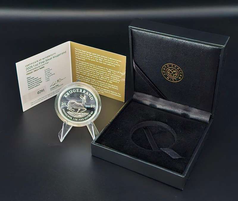 2025 1 oz Silver Krugerrand - Johannesburg Privy