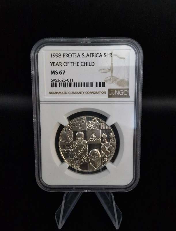 1998 Protea South Africa Silver R1 - Year of the Child (MS 67)