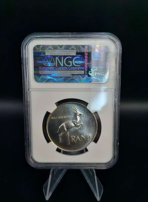 1973 South Africa Silver R1 - Bakewell Collection (MS 63)