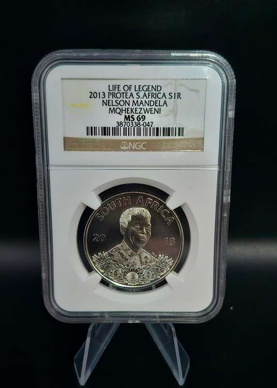 Life Of A Legend 2013 Protea South Africa Silver R1 - Nelson Mandela Mqhekezweni (MS69)