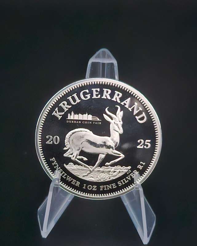 2025 1oz Fine - Silver Proof Krugerrand (Durban Coin Fair Privy)