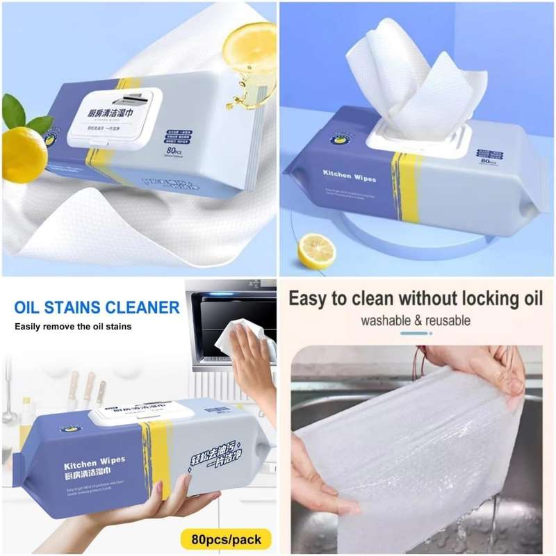 2 x 80pc Pack Kitchen Cleaning Wipes