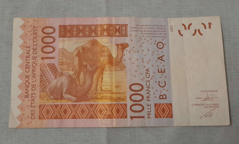 2 x West Africa CFA Franc Notes