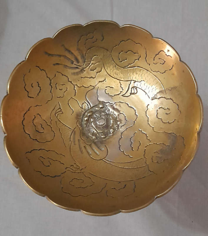 Vintage Brass Pedestal Bowl (Trinket / Candy)
