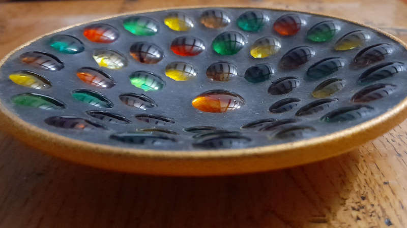 Vintage Glass Pebble Pin Dish / Ashtray
