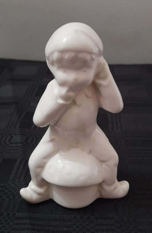 Vintage Pixie Elf on Mushroom Pomander