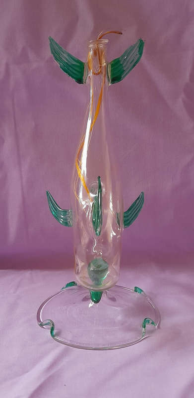 Vintage Glass Oil Lamp - Dolphin Shape