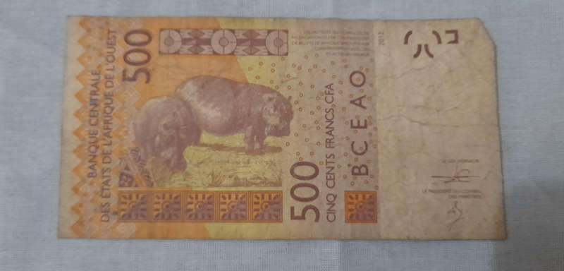 2 x West Africa CFA Franc Notes