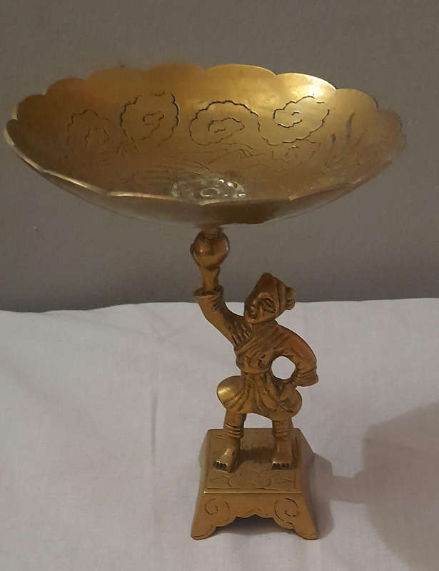 Vintage Brass Pedestal Bowl (Trinket / Candy)