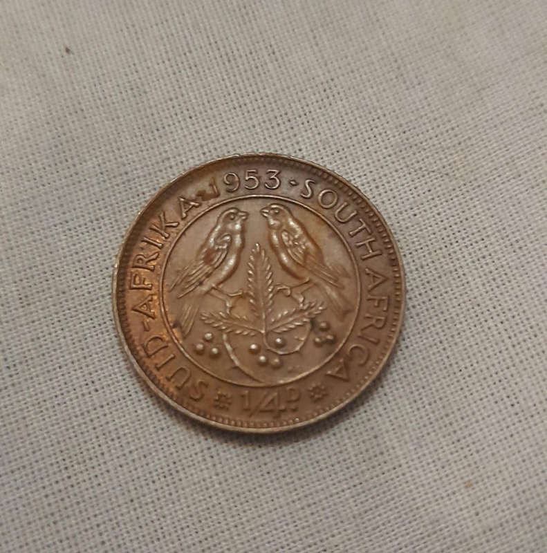 Union Coin Combo - 1953 - 1 x 1/4 Penny & 1 x Shilling