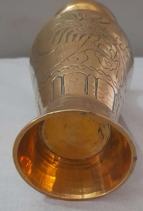 Vintage Oriental Brass Vase