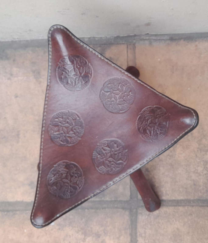 Leather Tripod Stool