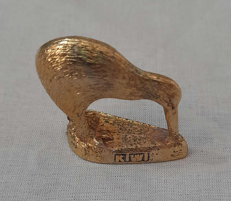 New Zealand Kiwi Gold Toned Figurine Souvenir