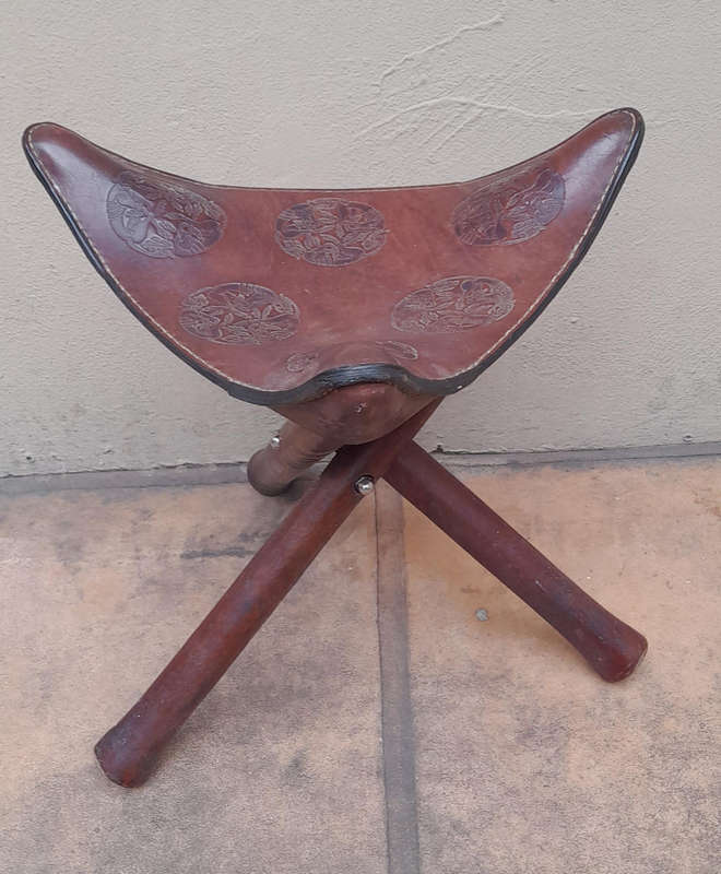 Leather Tripod Stool