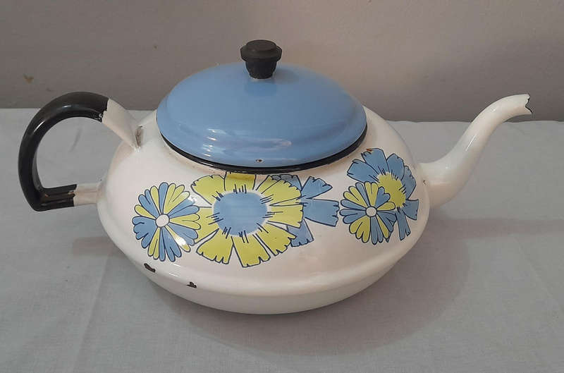 Vintage Enamel Teapot