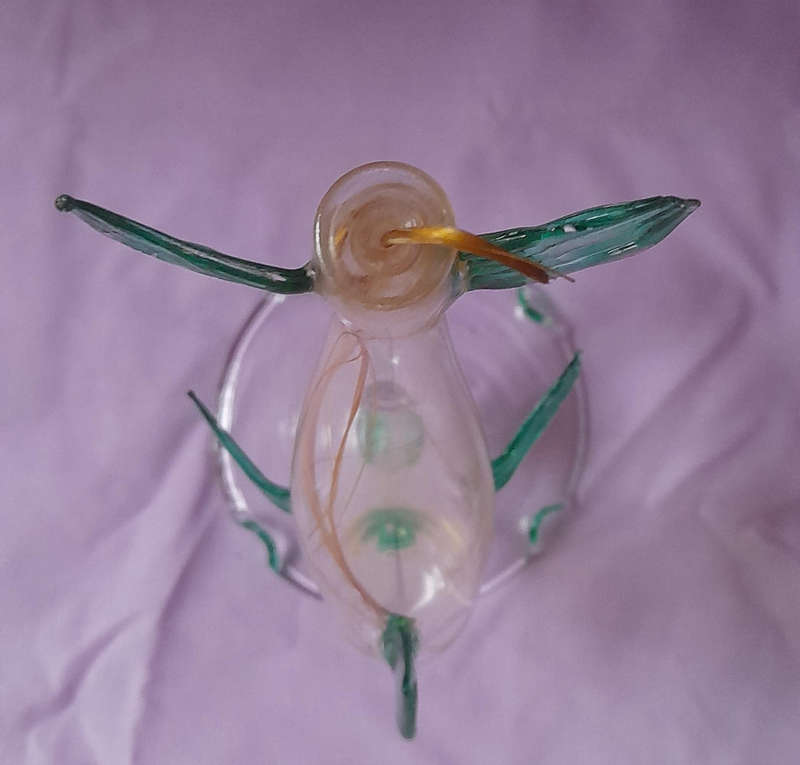 Vintage Glass Oil Lamp - Dolphin Shape