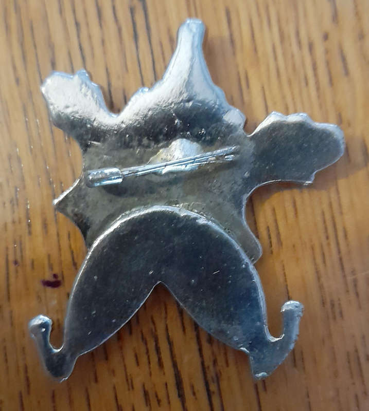 Vintage Enamel Clown Brooch