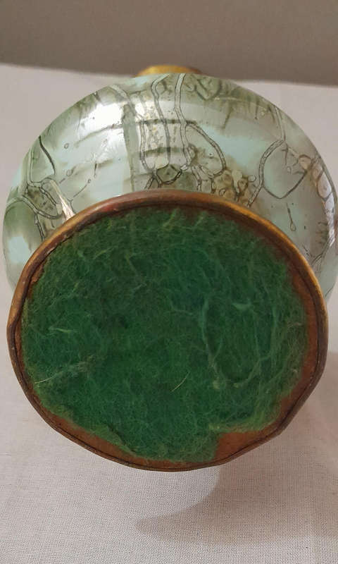 Vintage Delft Brass and Ceramic Bud Vase