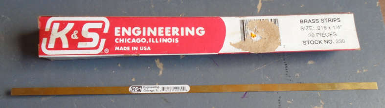 K&S ENGINEERING - .016 X 1/4" X 300mm BRASS STRIPS
