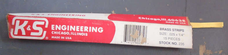 K&S ENGINEERING - .025" X 1/4" X 300mm BRASS STRIP