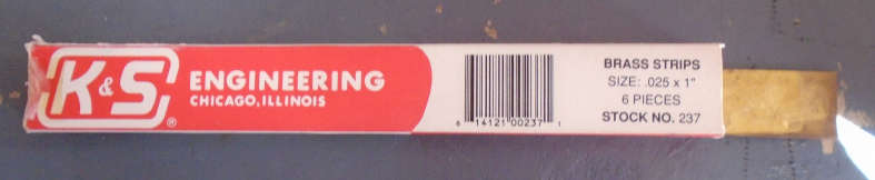 K&S ENGINEERING - .025" X 1" X 300mm BRASS STRIP