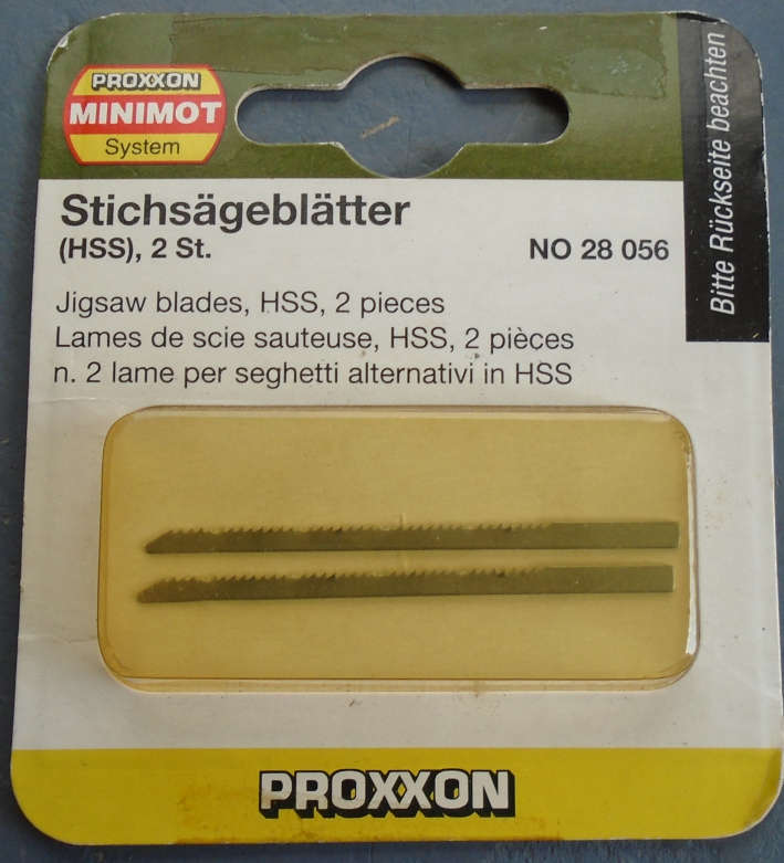 PROXXON - 28 056 2 X JIGSAW BLADE (HSS) - NEW OLD STOCK,CARDED