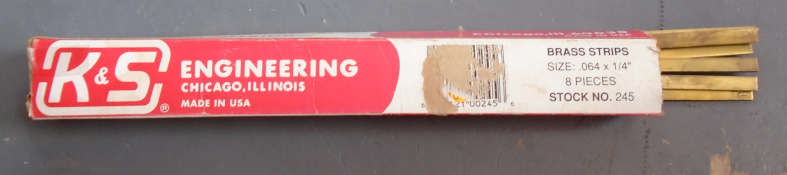 K&S ENGINEERING - .064" X 1/4" X 300mm BRASS STRIP