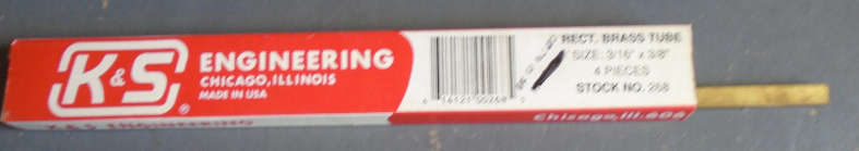 K&S ENGINEERING - 3/16" X 300mm BRASS CHANNEL