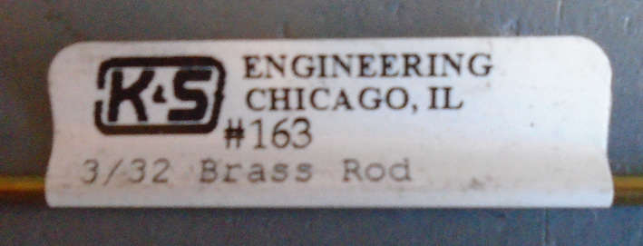 K&S ENGINEERING - 3/32" X 300mm BRASS ROD