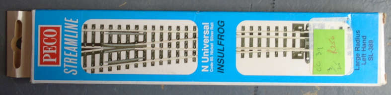 PECO N SCALE - SL-389 LARGE RADIUS  LH POINT, BOXED